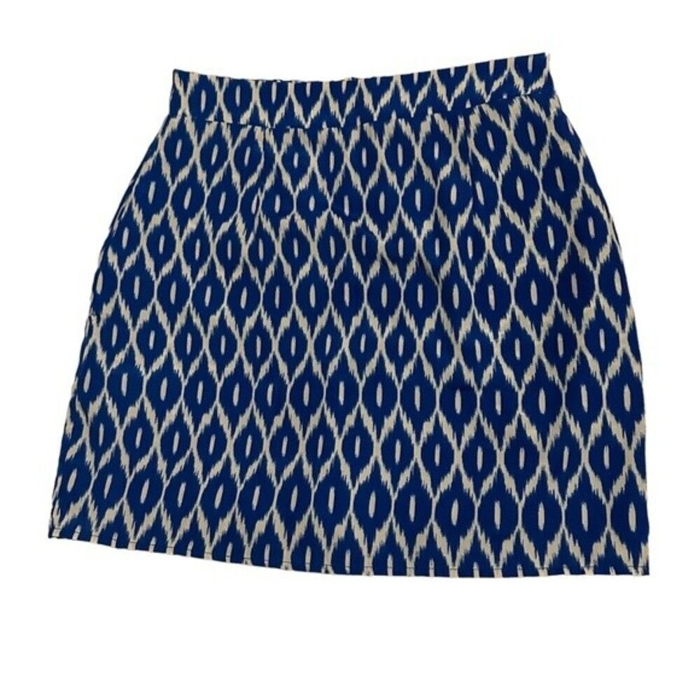 Annabella Blue Ikat Mini Skirt Sz S